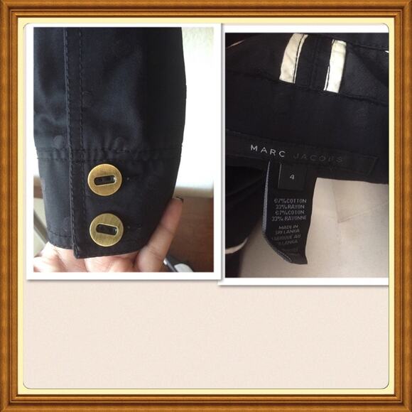 Marc Jacobs polka dot jacket tie waist black Y2K lightweight office size 4 - Picture 4 of 4